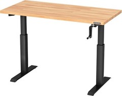 WORKPRO Adjustable Workbench with Crank Handle 47.2″x23.6″ Rubber Wood Worktable