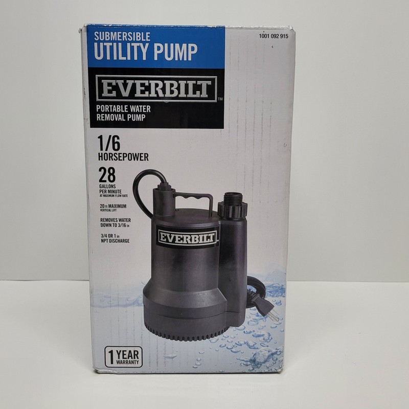 Everbilt Submersible Utility Pump Plastic SUP54-HD - Open Box - Tested gallery