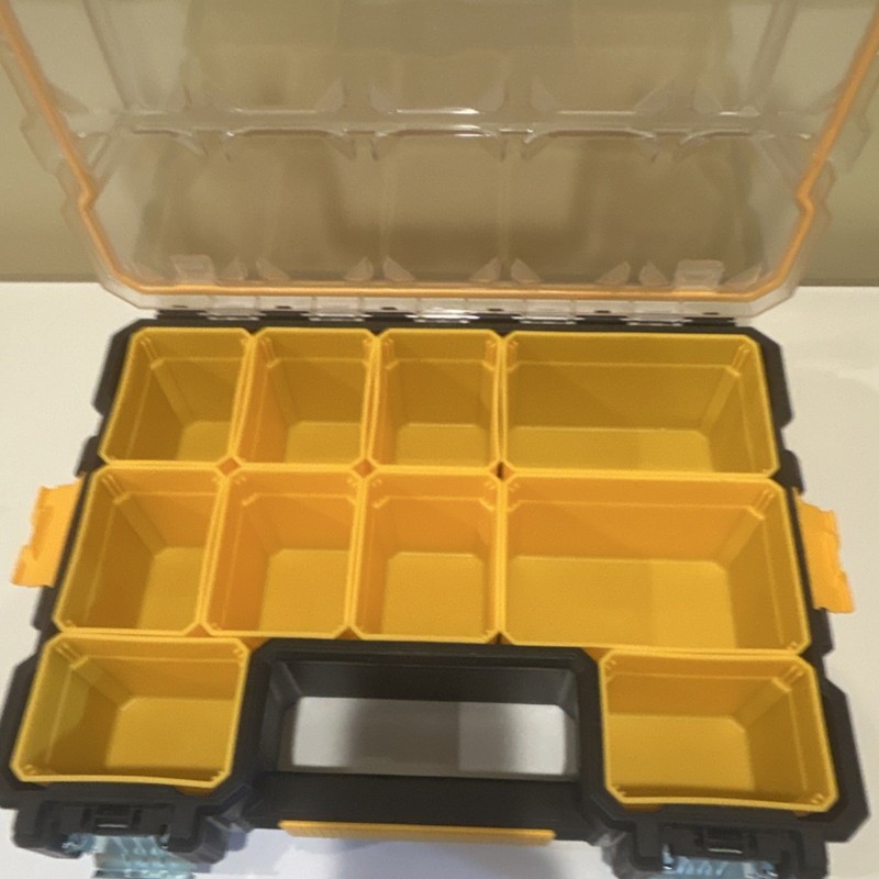 DEWALT Plastic Tool Organizer Compartment Box Clear Lid Removable Dividers gallery