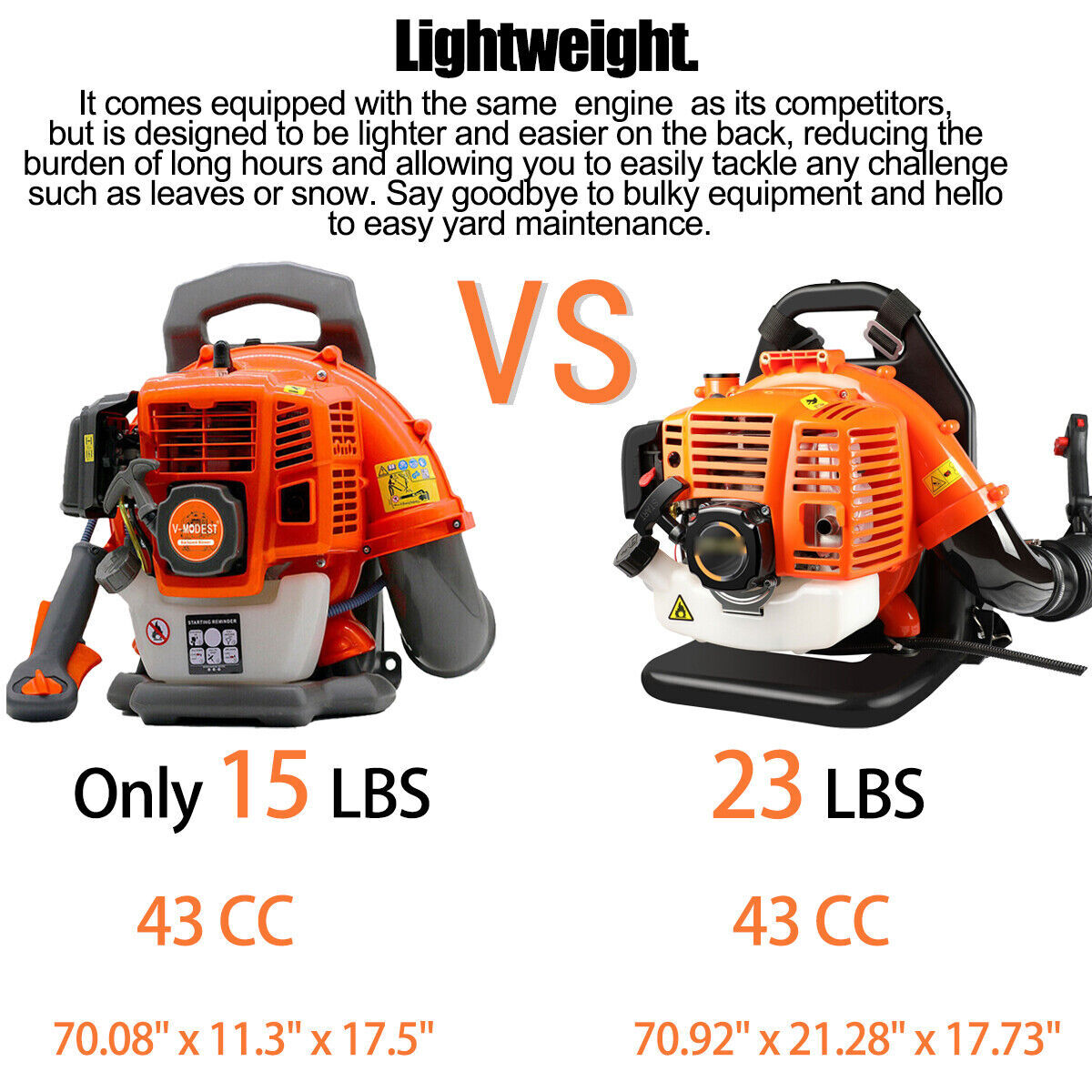 Backpack Leaf Blower 2 Stroke/4 Stroke Gas Powered Snow Blower 75.6CC 706CFM gallery