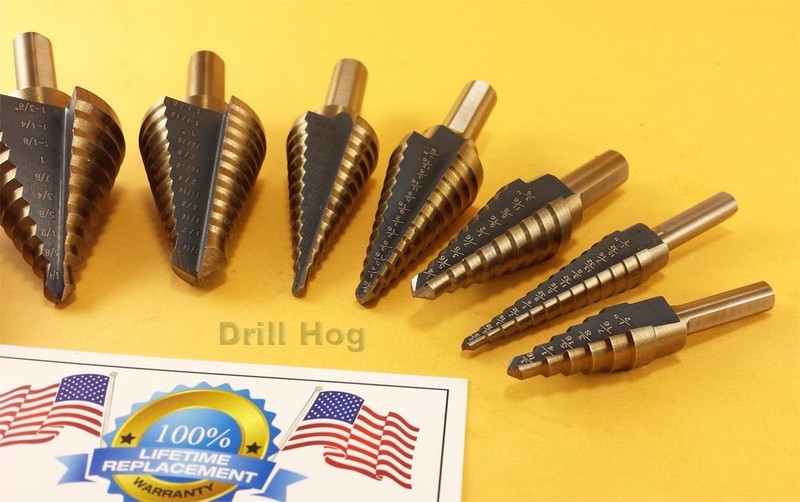 Drill Hog® Step Drill Bit Set M7 Molybdenum Step Bit UNIBIT Lifetime Warranty gallery