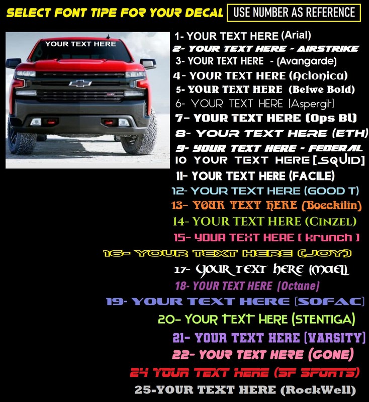 Custom Windshield Text Lettering Vinyl Decal Sticker Business Sign Truck,Car,Bus gallery