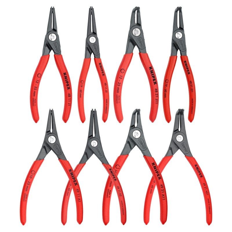 KNIPEX 00 21 25 8 Pc Precision Snap Ring Pliers Set in Case with Foam gallery