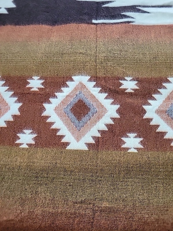 Ecuadorian Handmade ALPACA blend Blanket geometric andean Pattern 88 x 80 in gallery