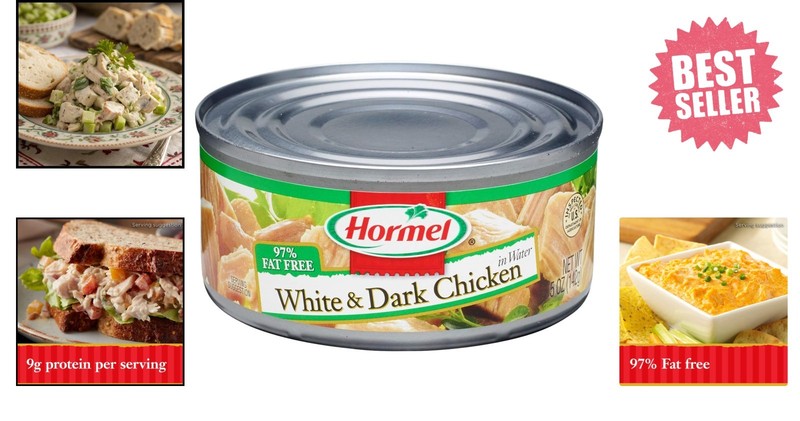 Easy Meal Prep: Canned White & Dark Chicken, 5oz (12 Pack), 9g Protein/Serving gallery