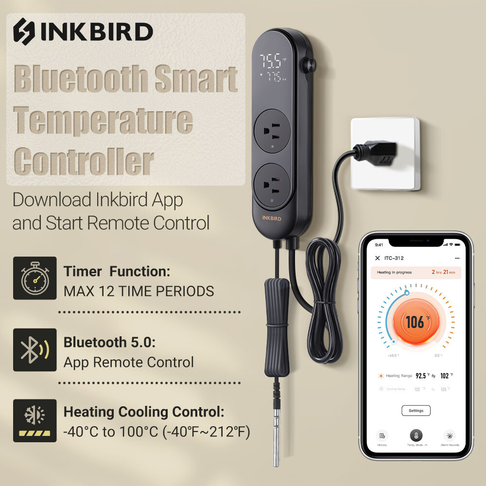 Bluetooth Thermostat Temperature Controller Heating Cooling Incubator Greenhouse gallery