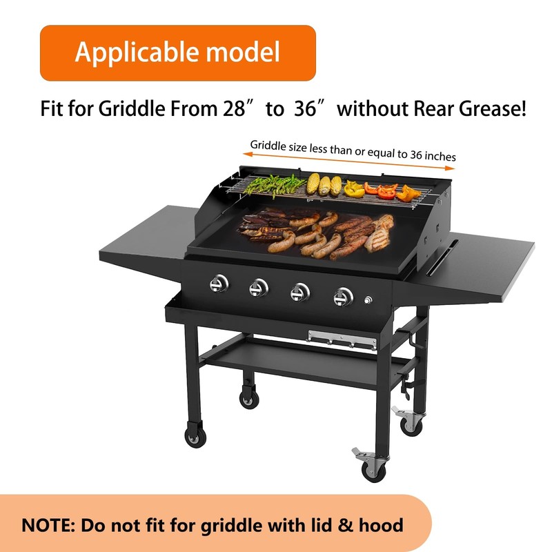 Universal Wind Guard and Warming Rack Set for Griddle From 28" to 36" with Fr... gallery