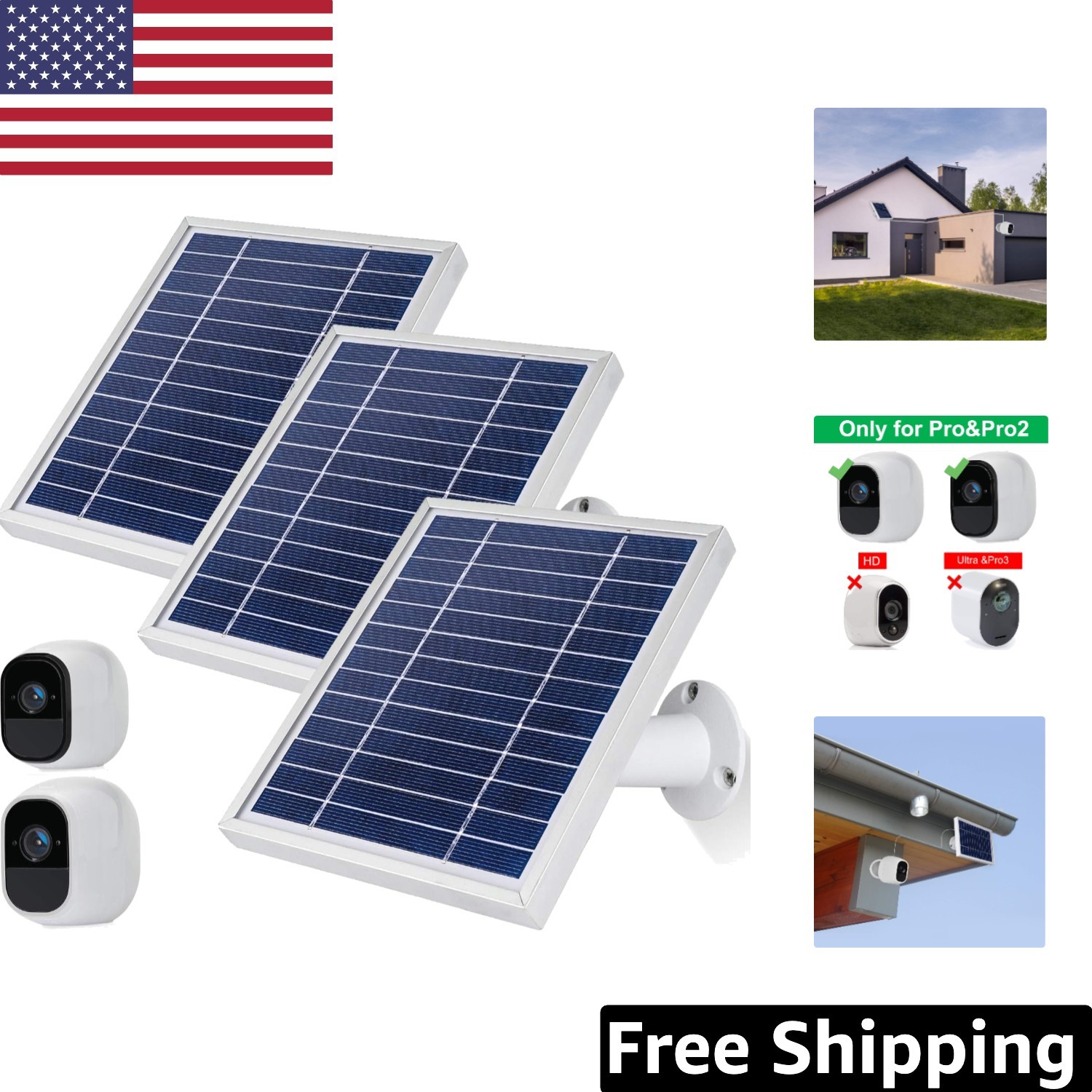 Monocrystalline Solar Panel for Arlo Cameras - Built-in Battery, 365 Days Power gallery