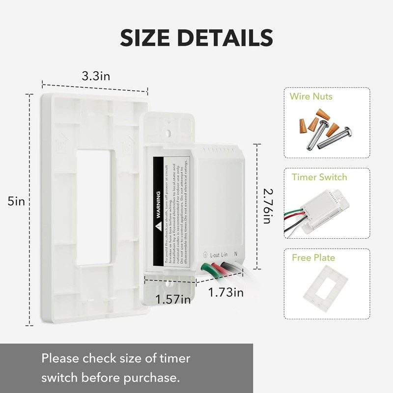 BN-LINK Countdown Timer Switch for Exhaust Fan, Bathroom Fan Light Switch Timer gallery