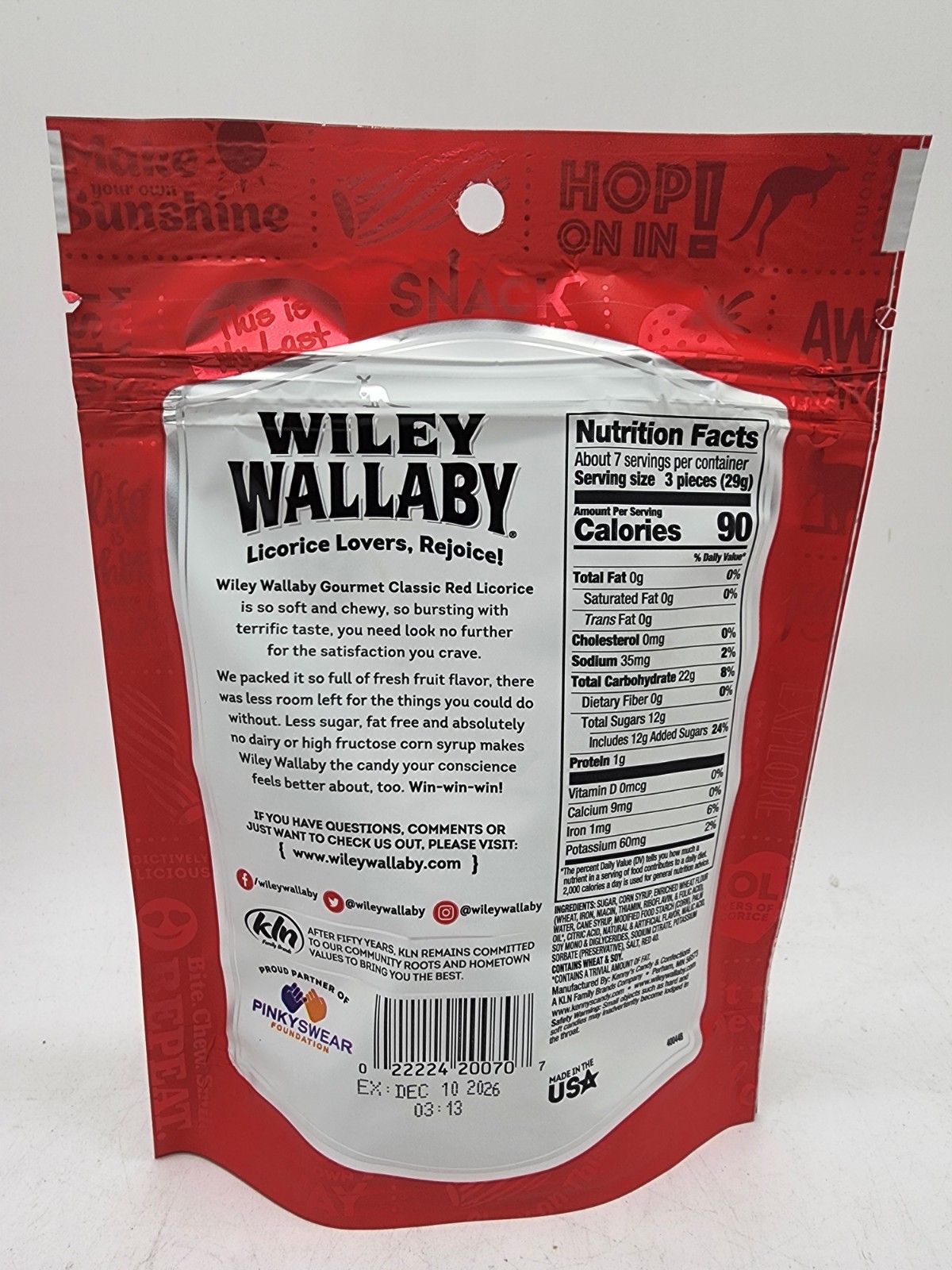 Wiley Wallaby Classic Red Licorice 4 Pack Soft & Chewy Strawberry Candy 7.05oz gallery
