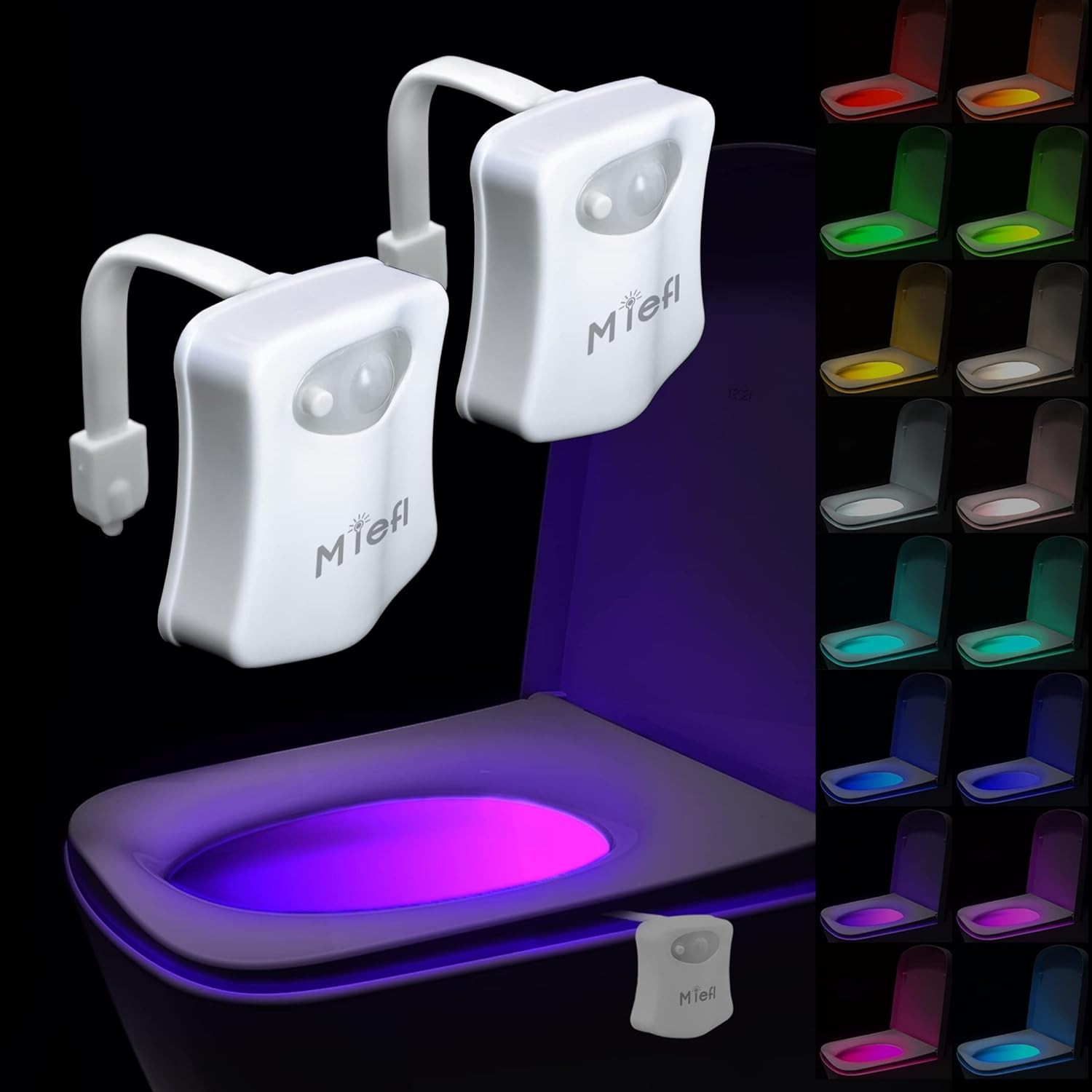 Toilet Light Motion Sensor 16 Colors Changing (2 Pack),LED Glow Toilet Light gallery