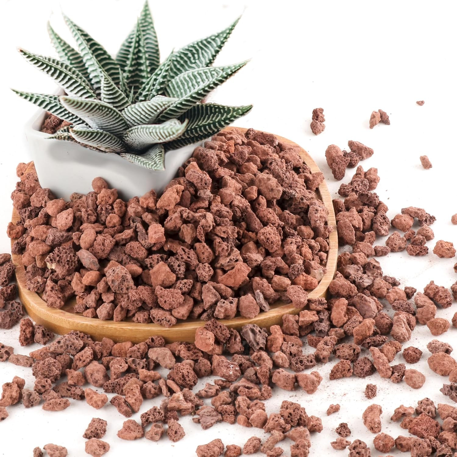 2.4LB Red Lava Rocks for Plants, Volcanic Rock Horticultural Lava Rock Soil for gallery