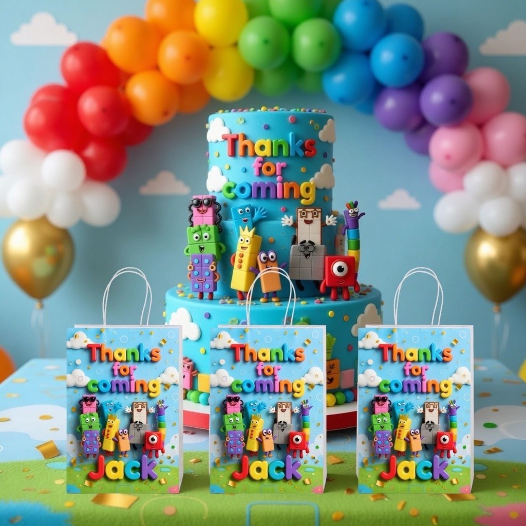 30 Small Personalised Number Blocks Favor Bag – gallery