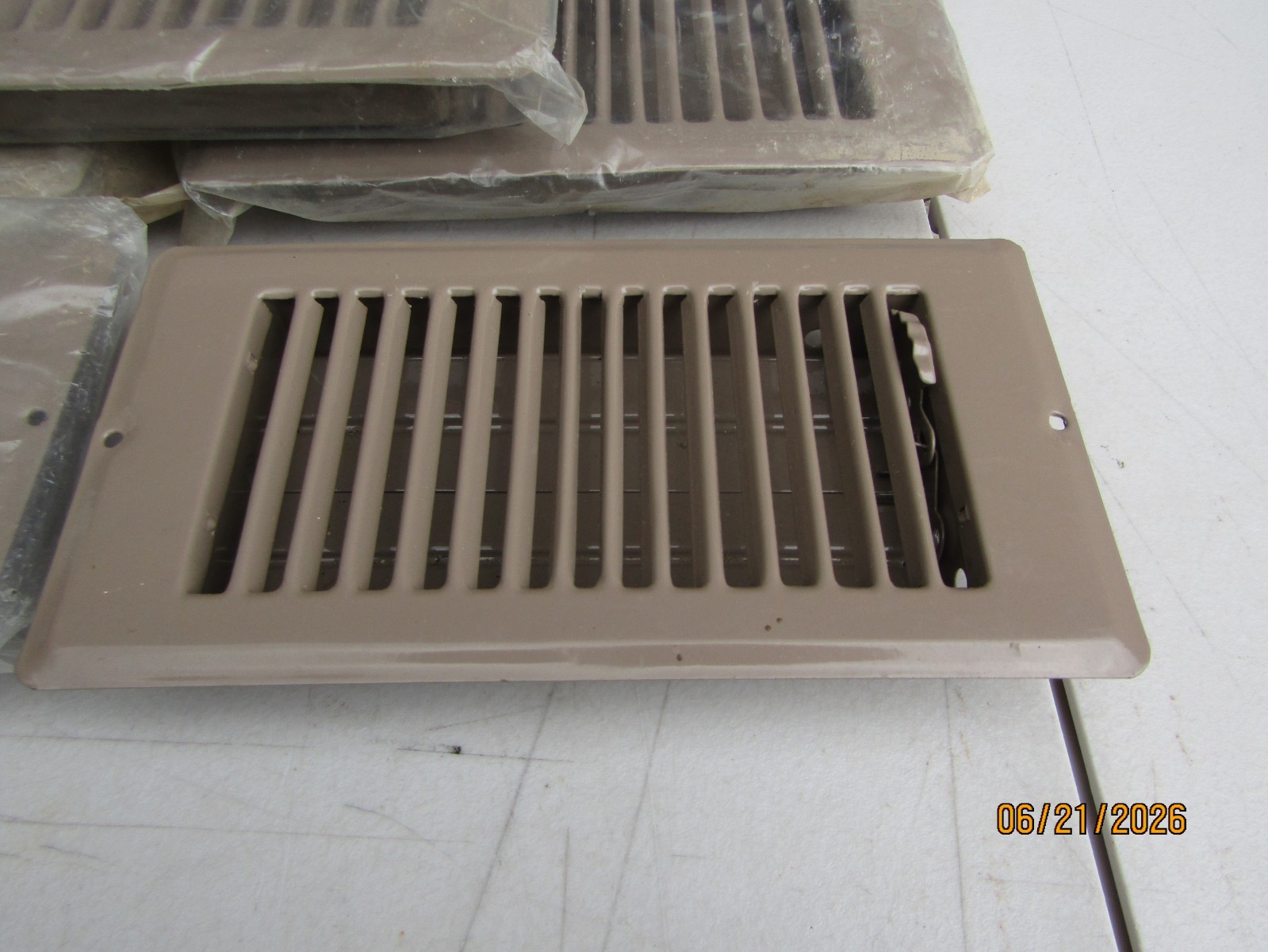 5 Pcs Metal Floor Register Vent Adjustable Covers Brown 10" x 5.25" OD 8"x4" ID gallery