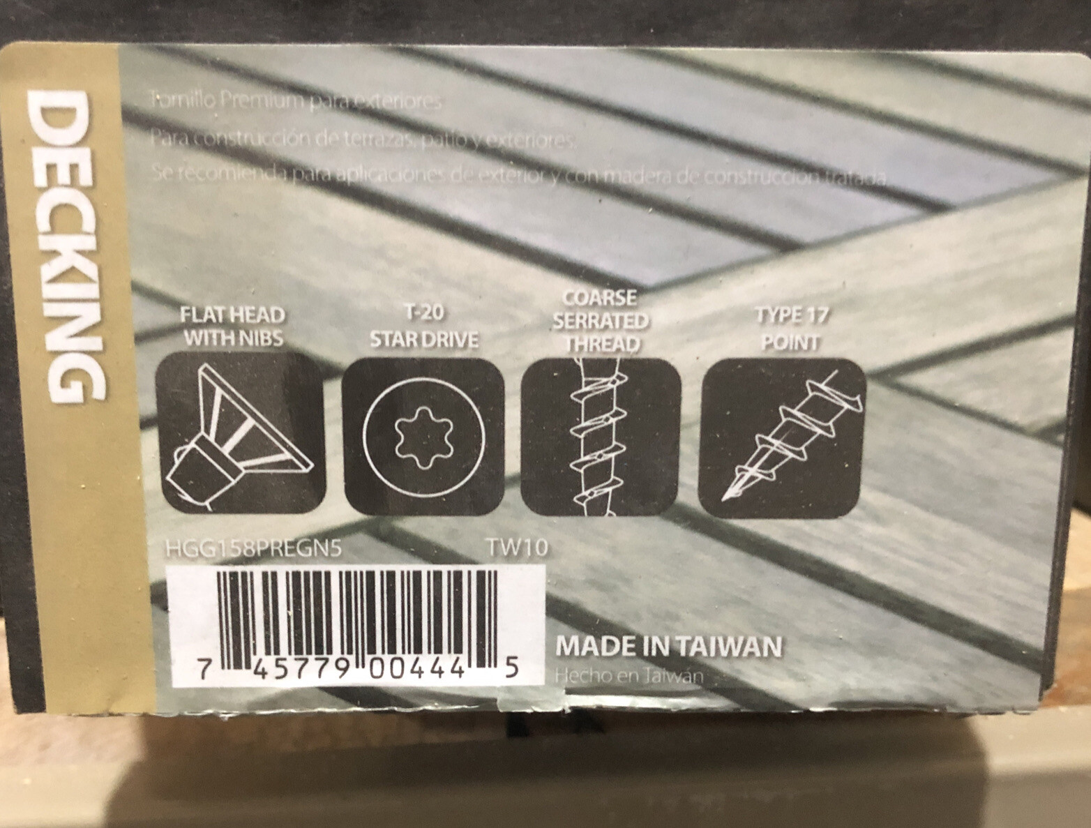 5 Lbs. Huttig-Guard 2” x #8 Pro Outdoor Decking Screw T-20 Star Drive TAN gallery
