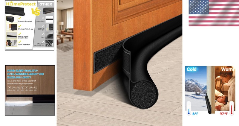 Single-Sided 36 Inch Door Draft Stopper - Easy Installation & Cold Air Blocker gallery