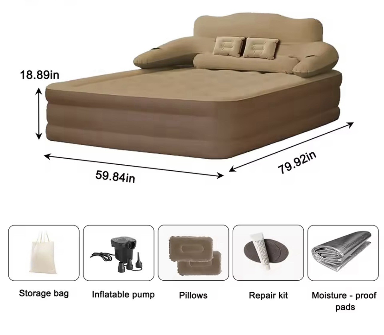 Camping Air bed 2 Persons Inflatable Mattress Camping Folding Home Indoor gallery