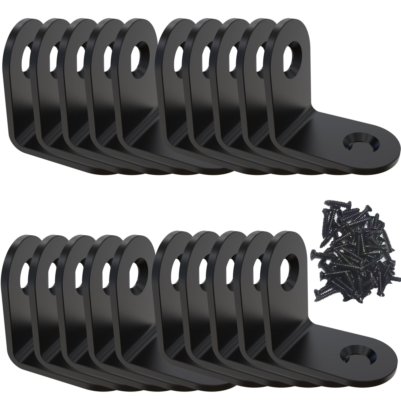 Stainless Steel L Corner Brackets Small Angle Support 20 Pack Black Wood Repair gallery