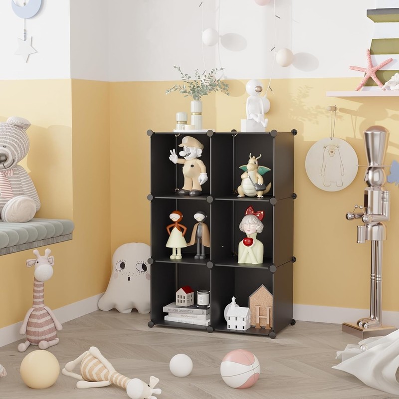 6-Cube Storage Organizer, Stackable Storage Cubes Shelves, Portable Bookshelf... gallery