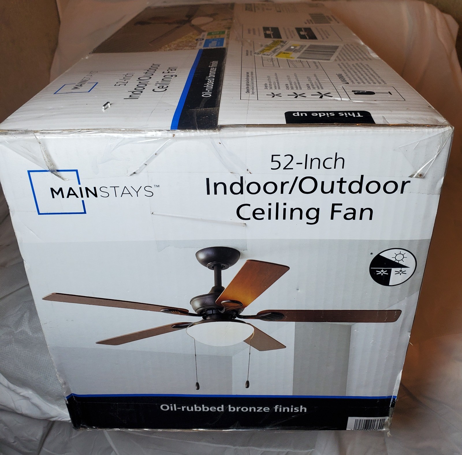 Mainstays 52” Indoor/Outdoor Ceiling Fan. New - Oil-rubbed Bronze Finish gallery