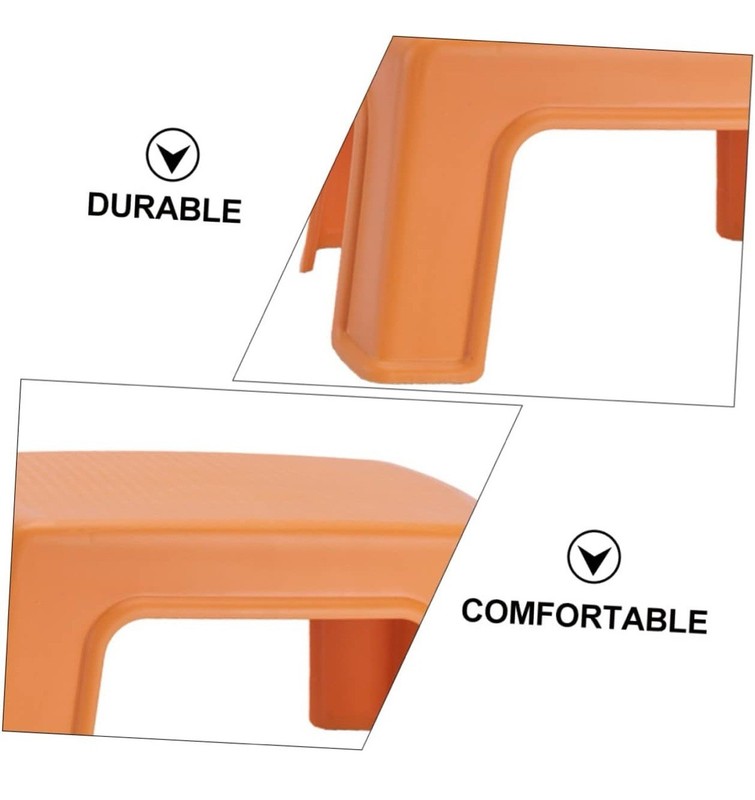 Non-Slip Footstool for Adults Stackable Household Stool Bathroom Footrest Orange gallery