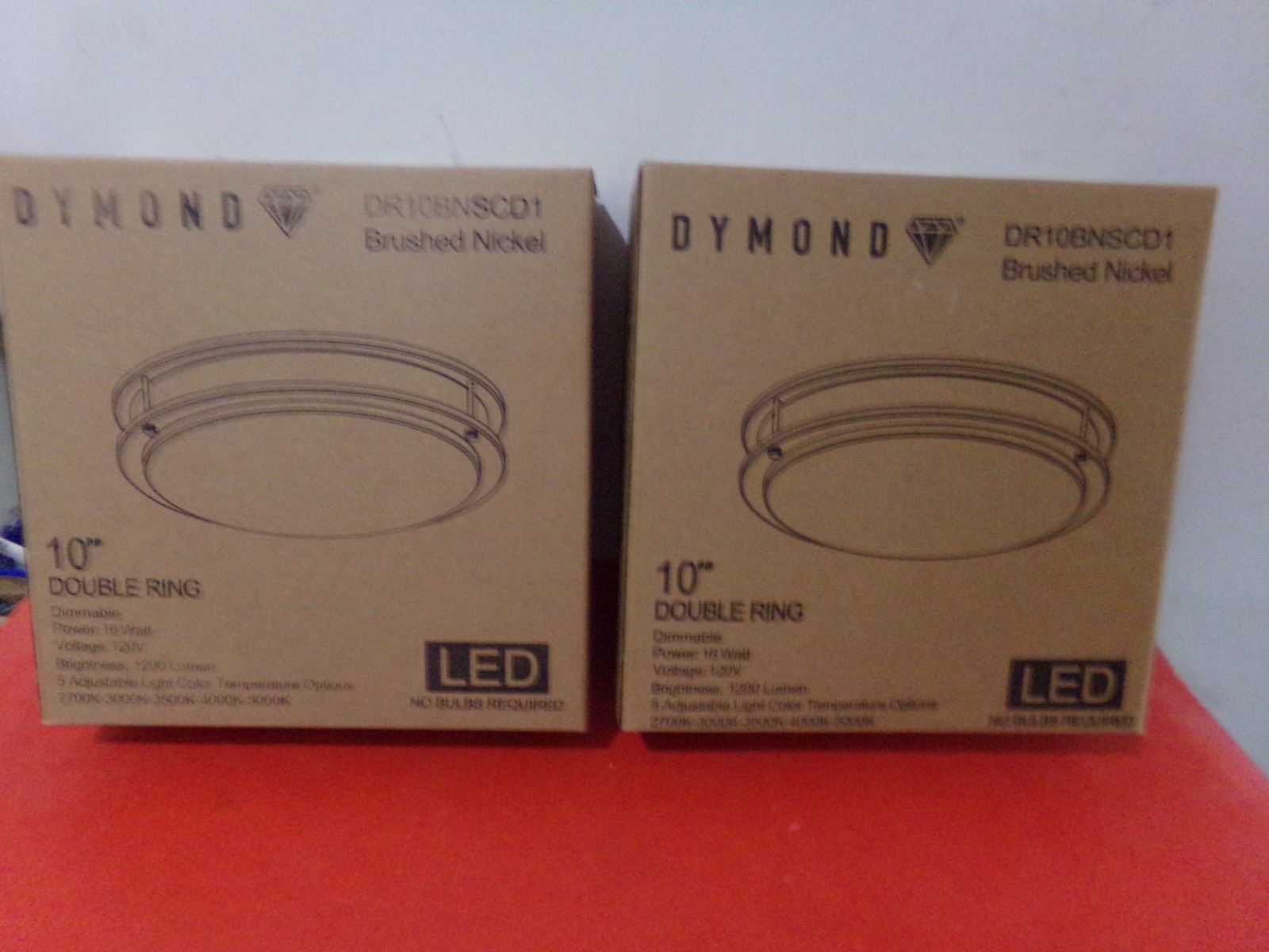 2 DYMOND 10 in. Modern Double Ring LED Flush Mount Light Fixture Brushed Nickel gallery