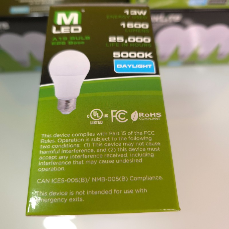 16 Pack Maxlite 100 Watt Equivalent 13W LED Bulbs A19 Cool Daylight 5000K Light gallery