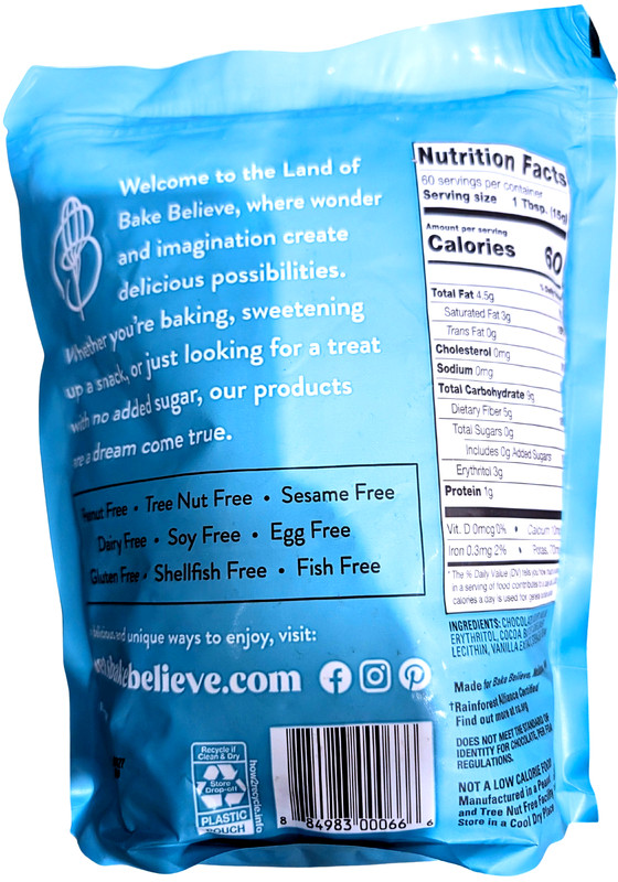 Bake Believe Dark Chocolate Baking Chips No Sugar Added 2 Lb Bag gallery
