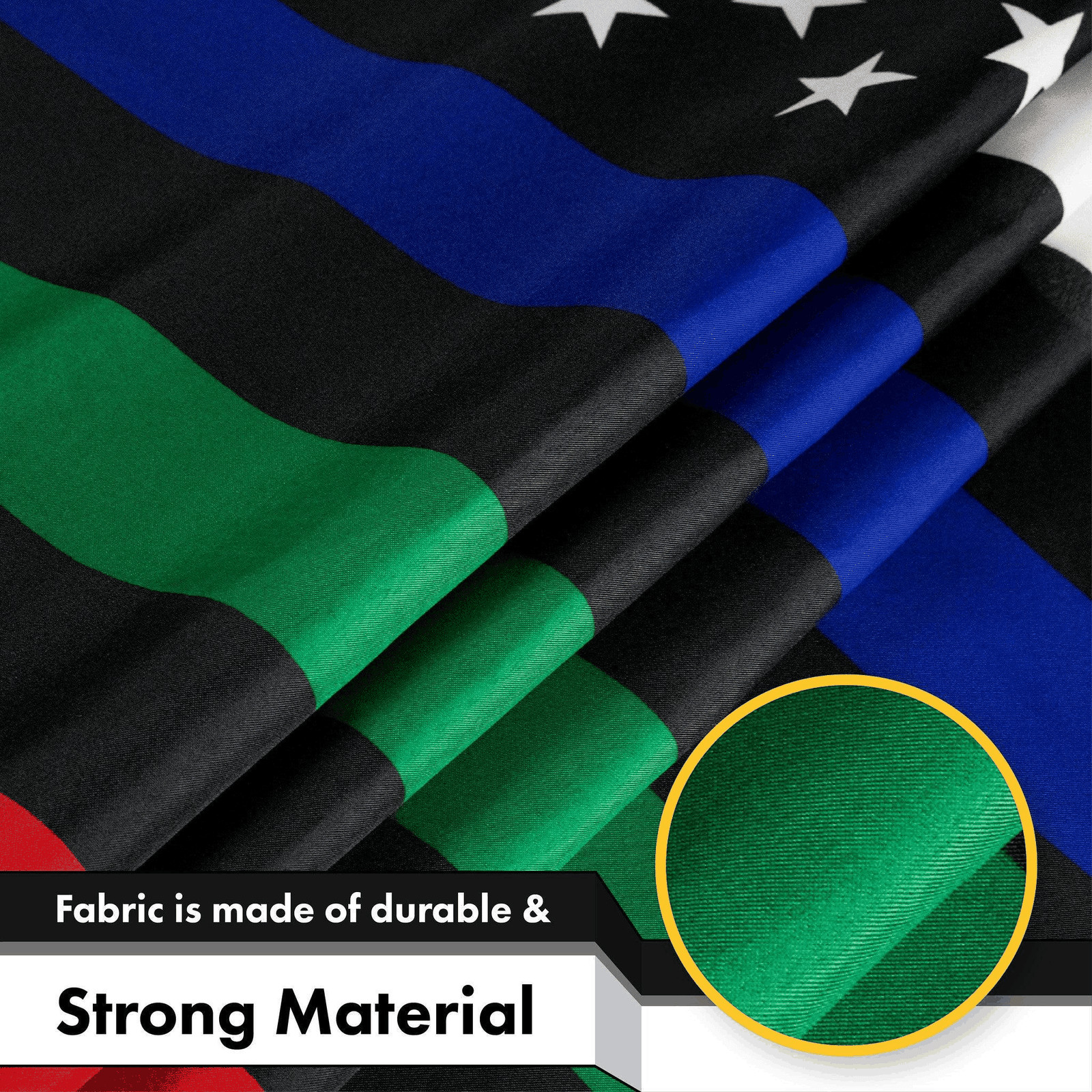 Thin Blue Green & Red Line American Flag 150D Polyester 3x5 FT Printed gallery