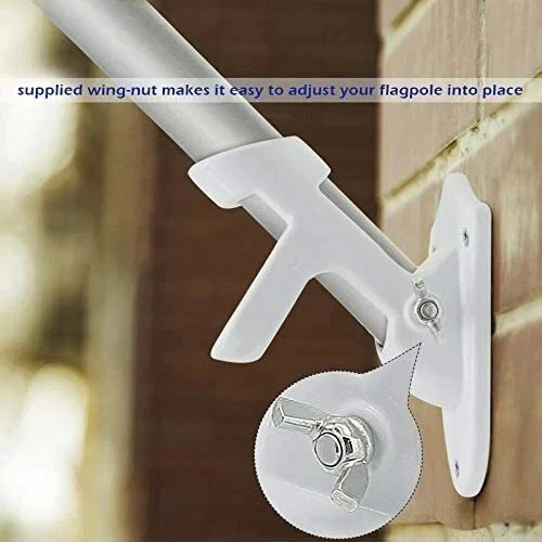 Flag Pole Holder 1'' Two-Position Aluminum Mounting Bracket for House gallery