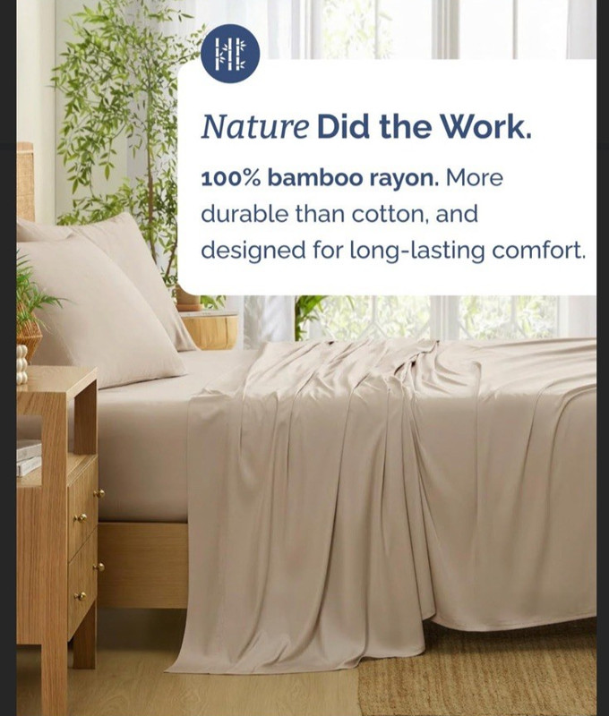 100% Rayon Derived From Bamboo - Bamboo Sheets Split King Size gallery