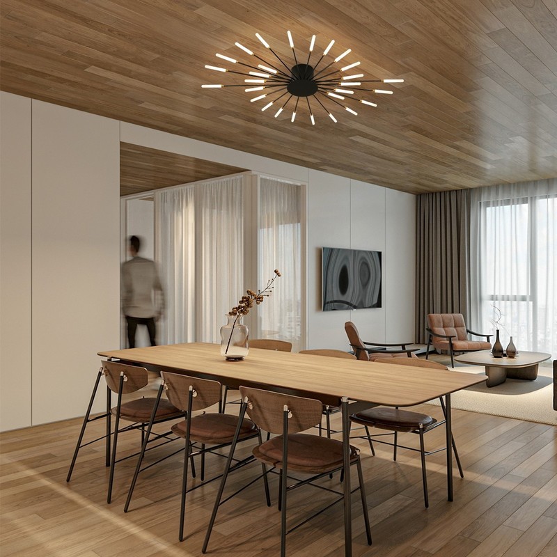 28-Light Flower LED Ceiling Light, Modern Dimmable Flush Mount with APP Remote gallery