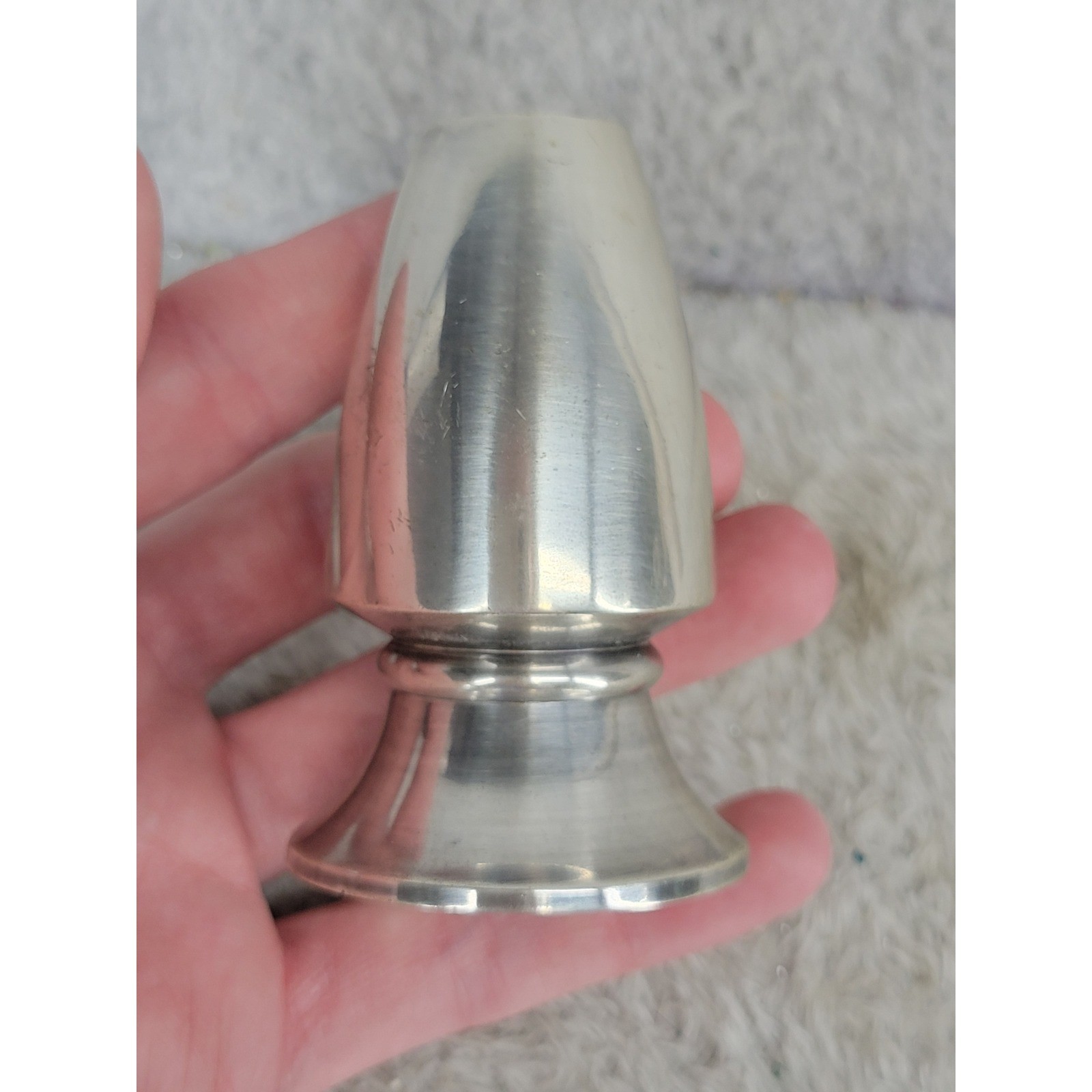 Restoration Hardware Metal Bud Vase Small Made in India Silver Tone 3" gallery