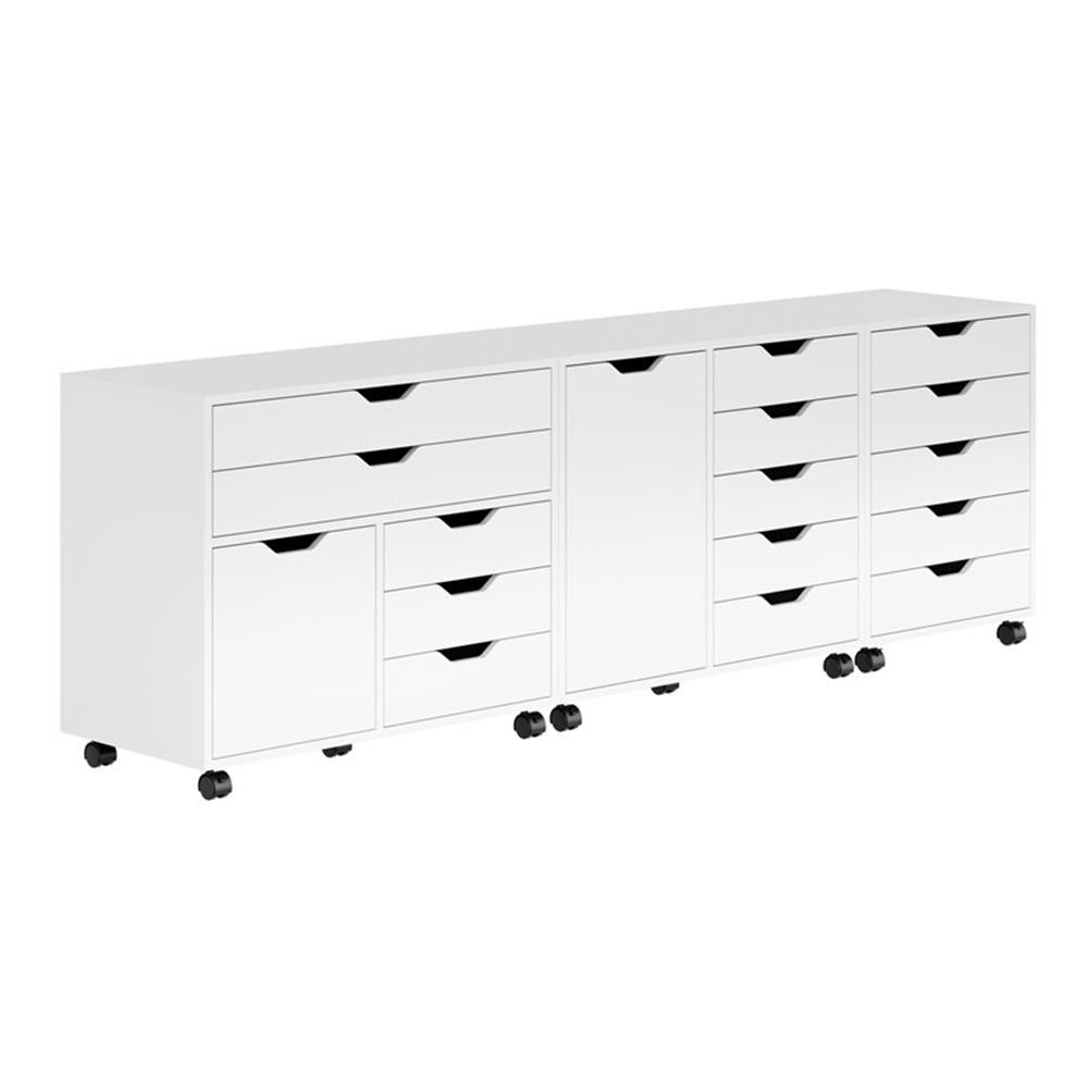 Winsome Halifax 3 PC Transitional Engineered Wood Storage Cabinet Set in White