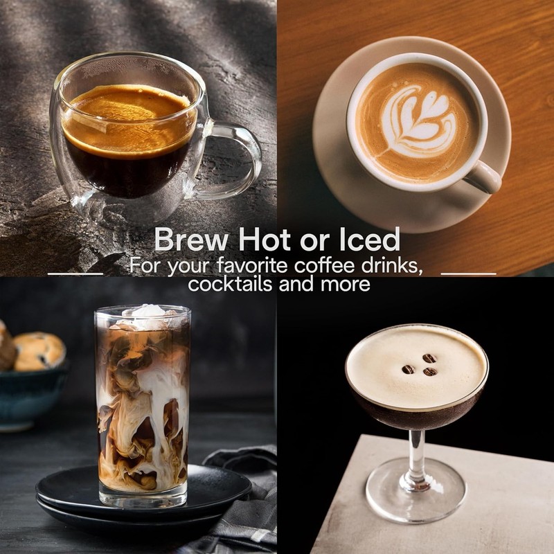 Dedica Duo Compact Espresso Machine - Cold Brew Coffee Maker with Milk Frother W gallery