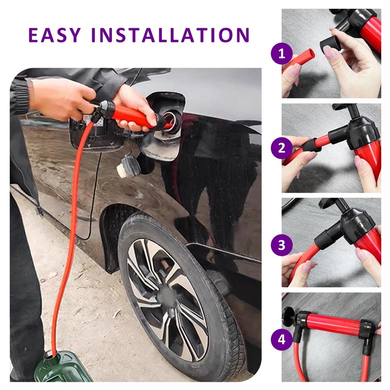 Car Siphon Fluid Transfer Pump, Multi-Use Manual Fuel Extractor Liquid Suctio... gallery