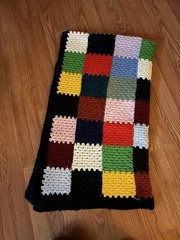 Handmade crochet multicoloured patchwork blanket #crochet #patchwork #blanket