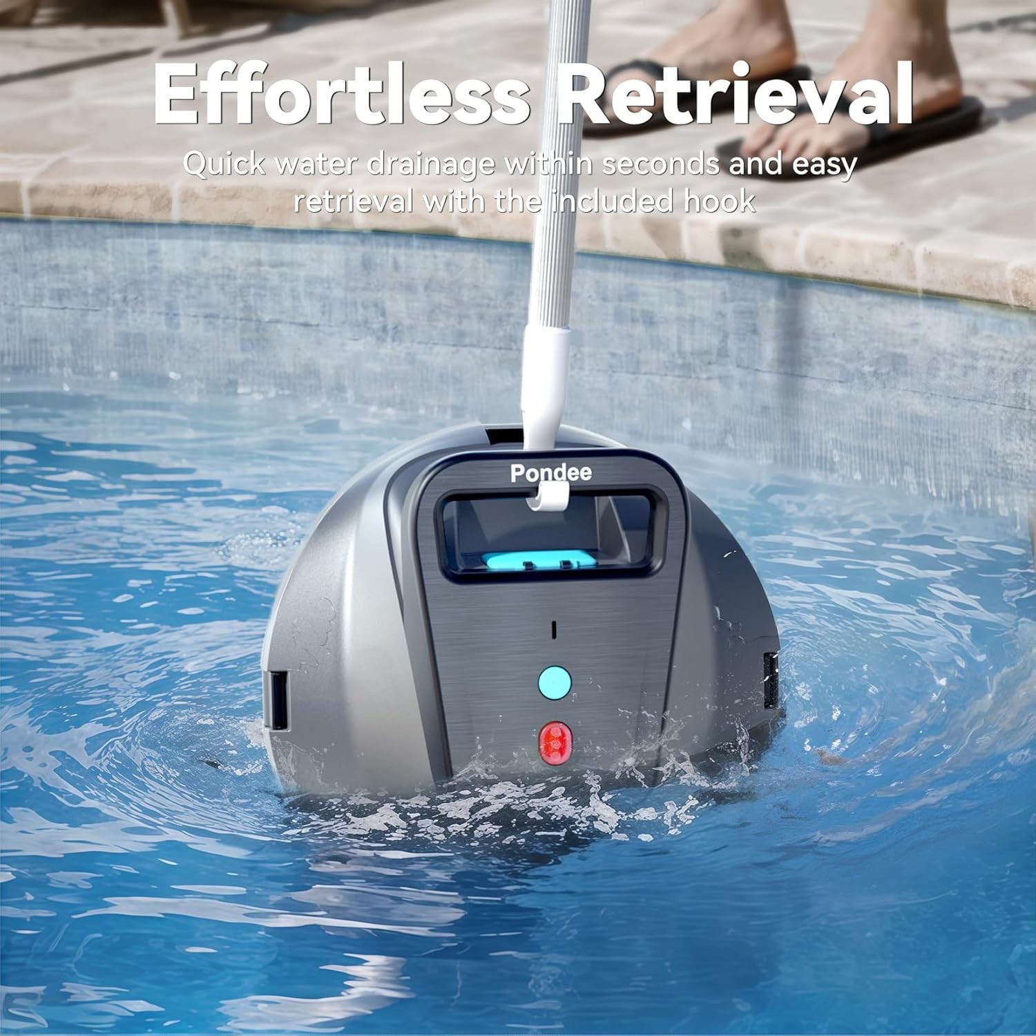Pondee X1 Robotic Pool Vacuum, Cordless Pool Cleaner with 120-Min Runtime gallery