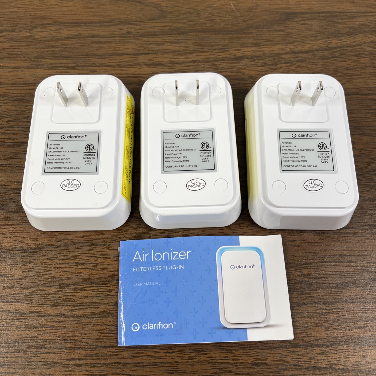 Clarifion 3-Pack GL-139 Filterless Air Ionizers for Home Negative Ion NO BOX gallery