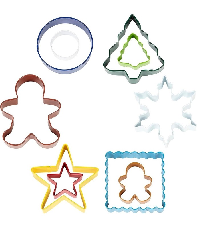 Wilton-Cookie Christmas Baking Gift Set 12 Piece Pan, Cooling Rack Sheet Cutters gallery