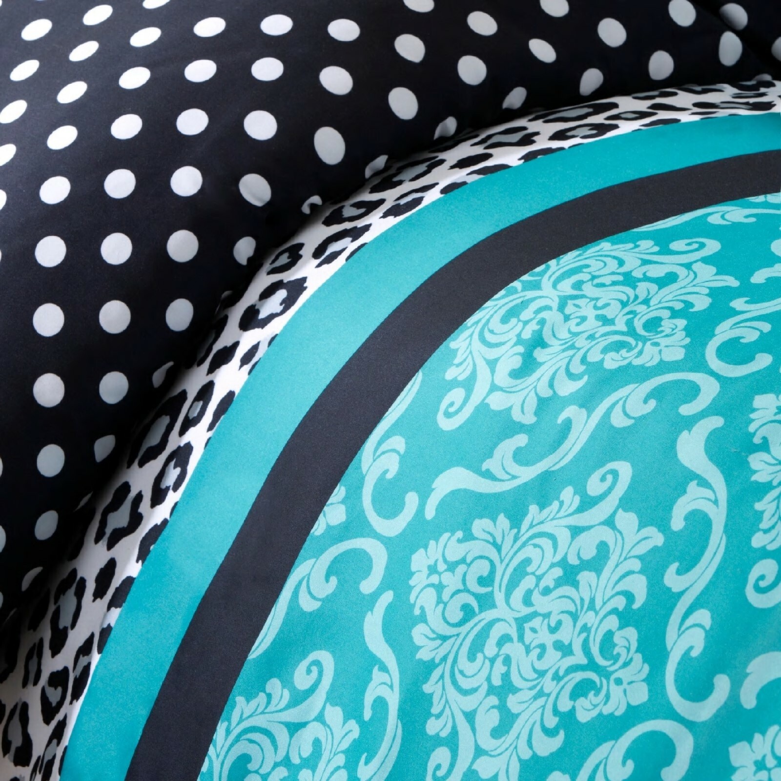 Comforter Set Twin Animal Print Bedding Black Blue White Polka Dot Pillow Shams gallery