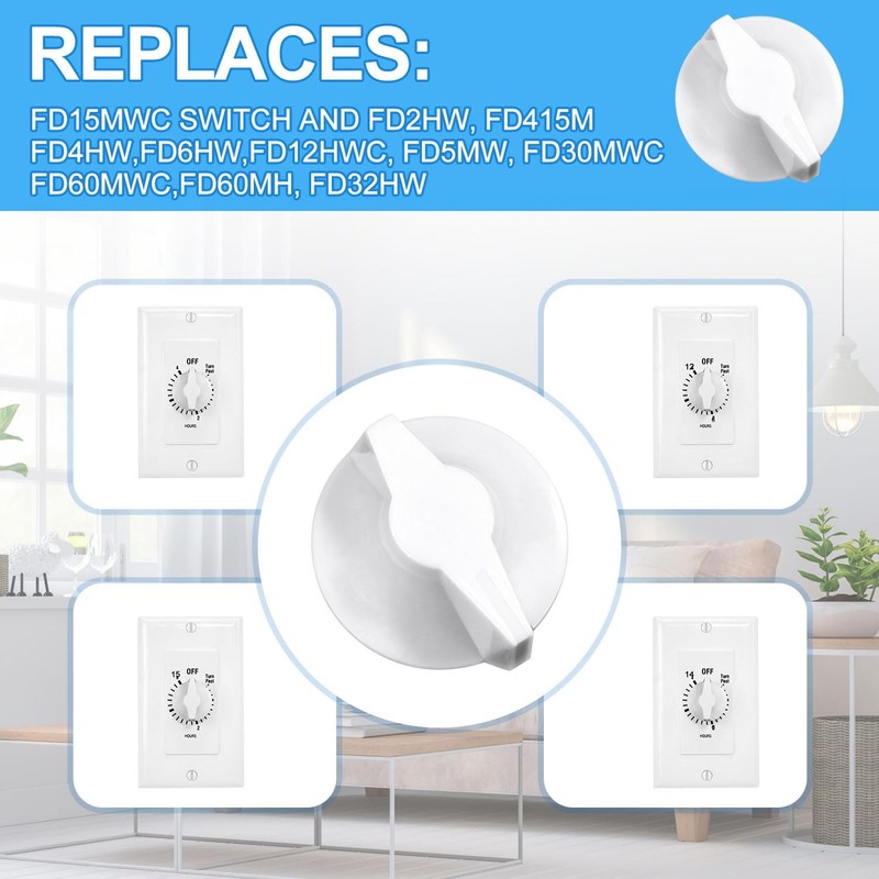 2pcs Timer Knob Replacement, Switch Spring Wound Medium, White gallery