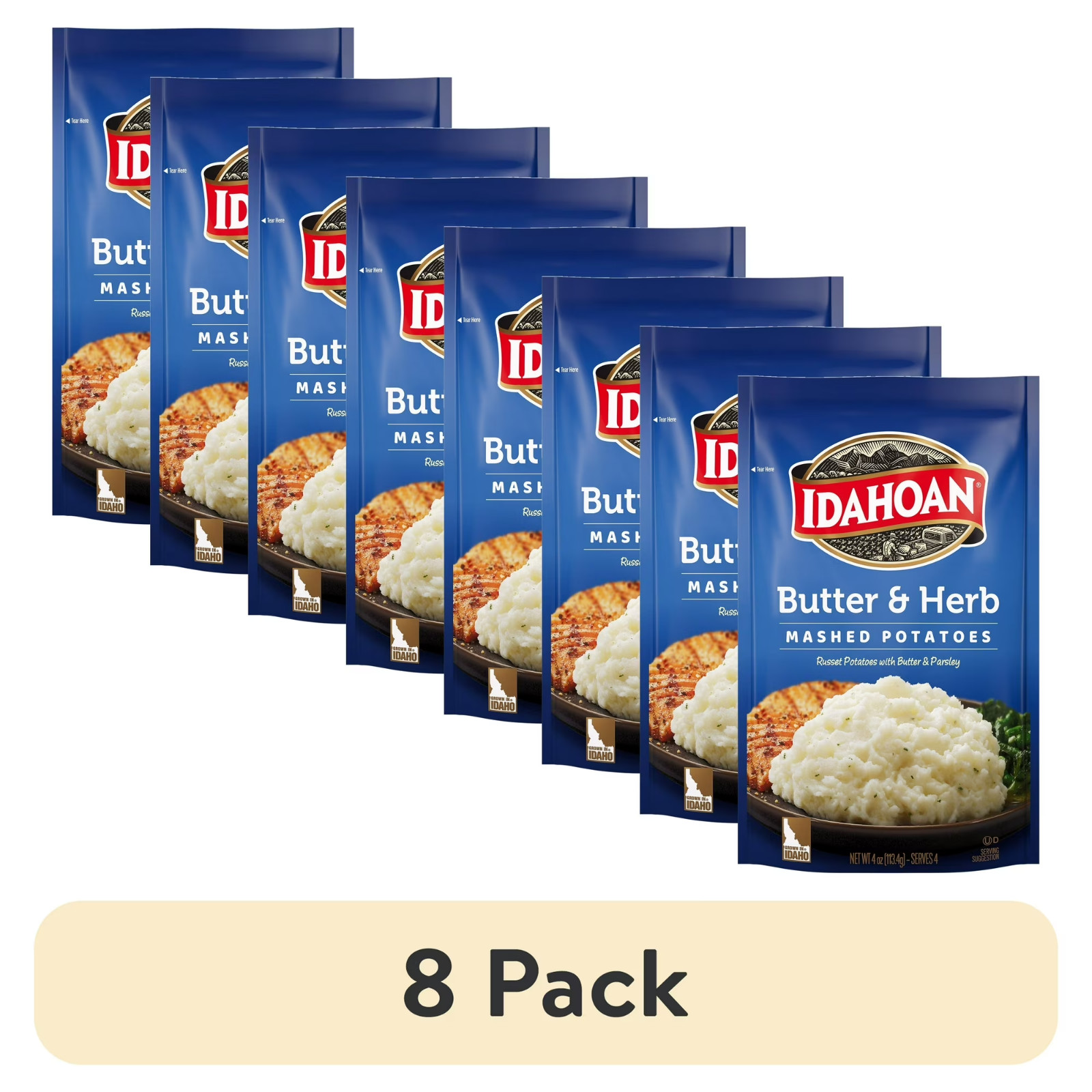 (8 pack) Idahoan Butter & Herb Mashed Potatoes Side Dish, 4 oz gallery