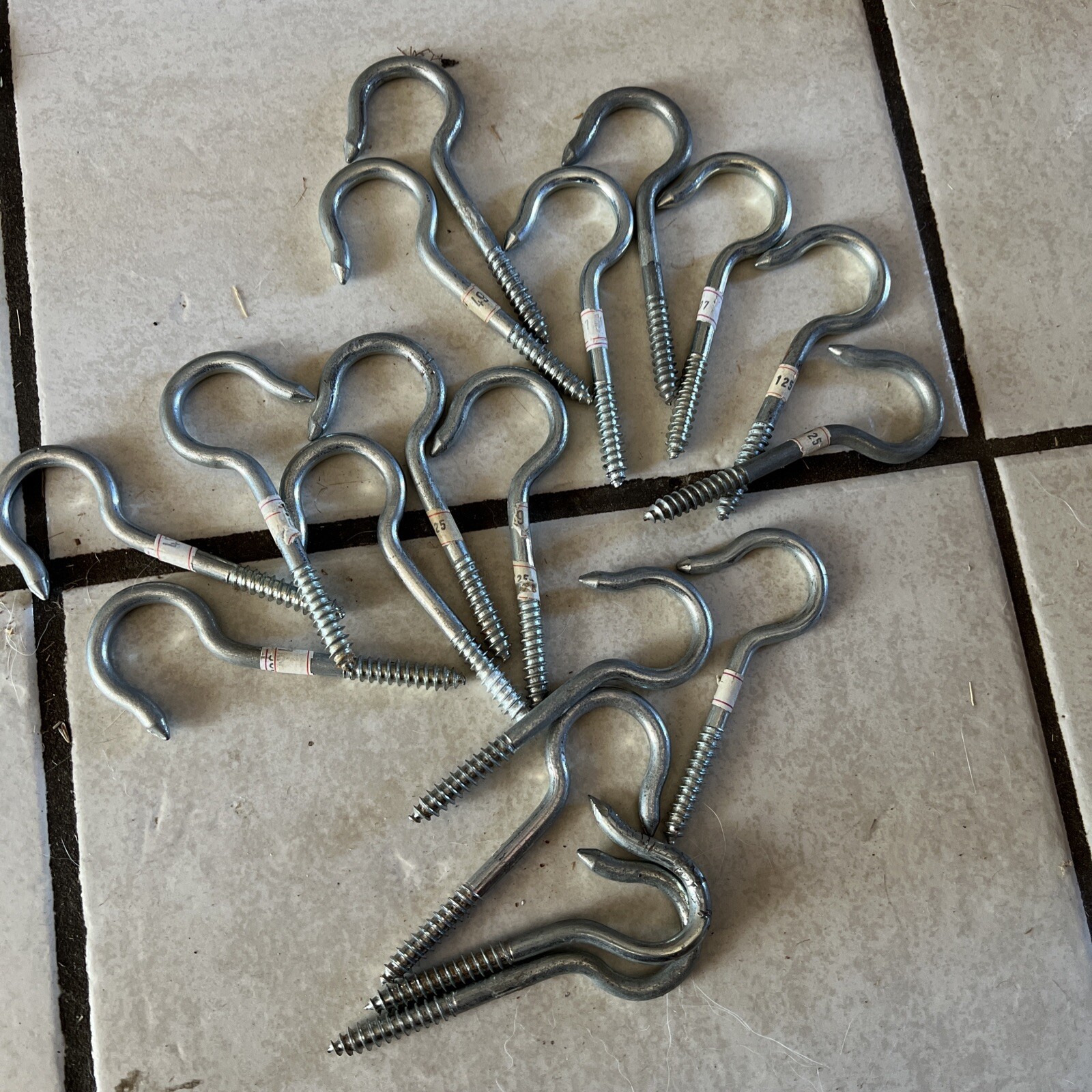 (8) 5 INCH UNBRANDED GENERIC SCREW HOOKS WITH 5/16 INCH WOOD SCREWS gallery