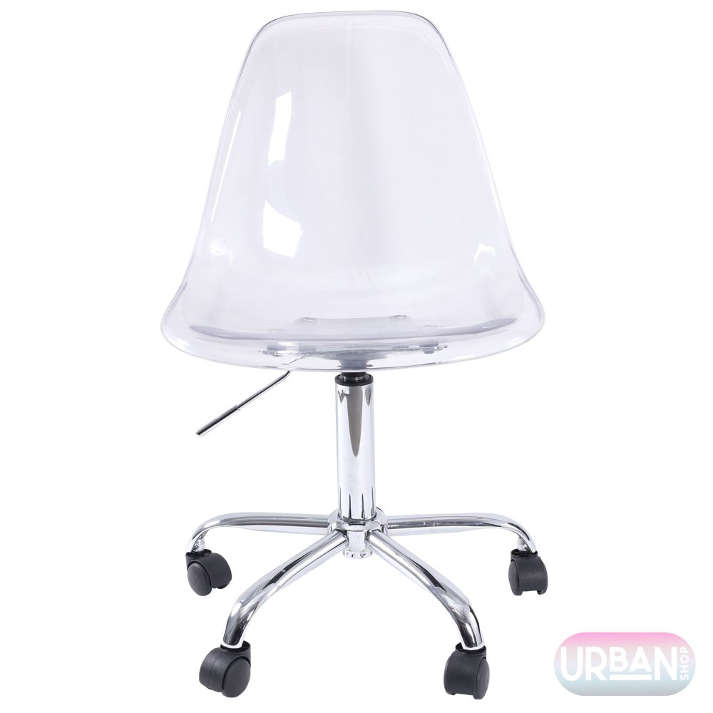 ROLLING OFFICE DORM CHAIRS Acrylic and Metal Translucent Multiple Colors gallery