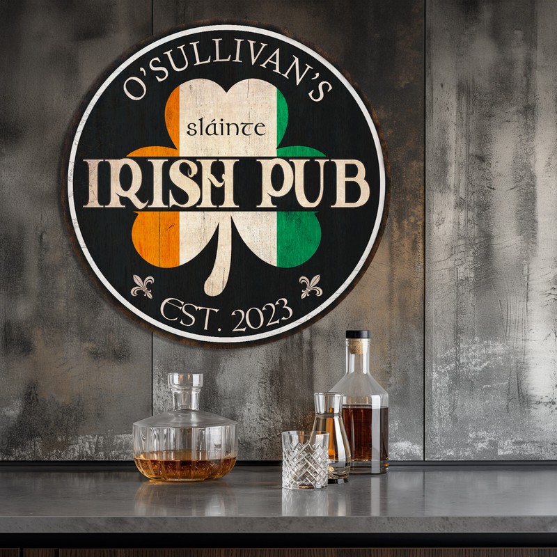 Personalized Irish Pub Sign, St Patrick's Day Decor, Irish Decor Custom Bar Sign gallery