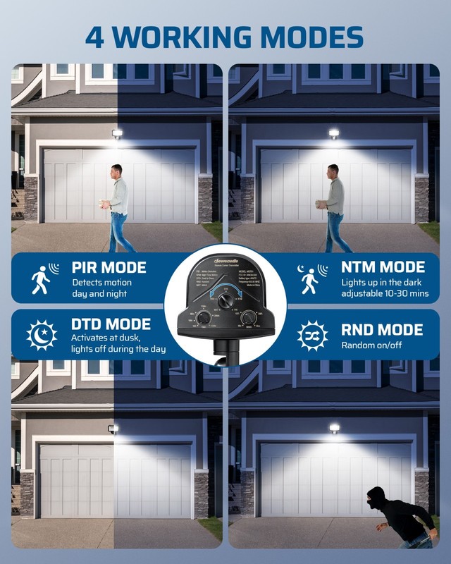 DEWENWILS Wireless Motion Sensor Outlet, No Wiring, Indoor Outdoor, 50FT Range gallery