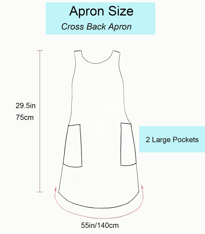 Cross Back Canvas Apron with Pockets Adjustable Cooking Gardening Apron gallery