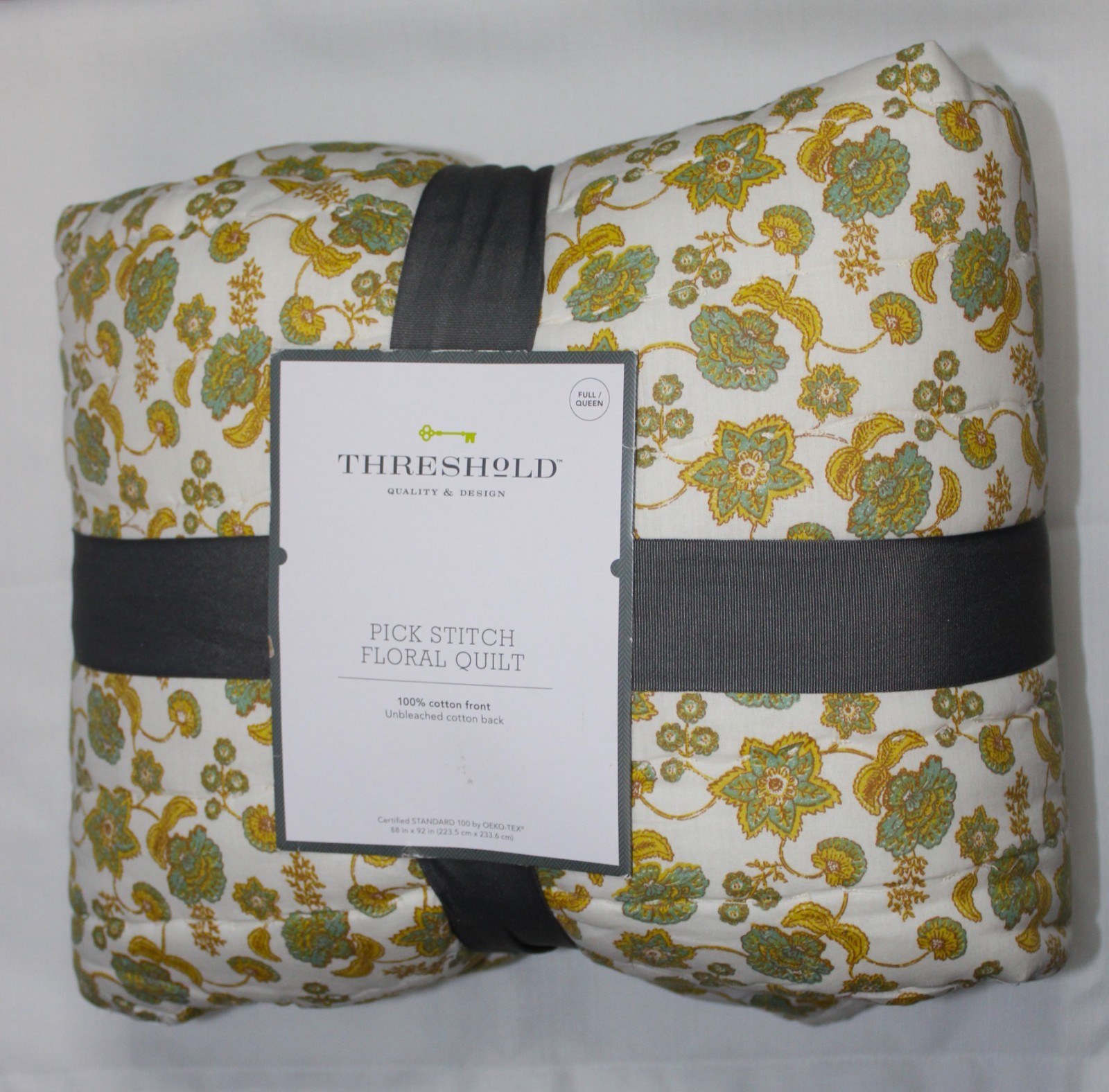 Threshold Pick Stitch Floral Quilt - Full/Queen 88 in x 92 in (NEW) gallery