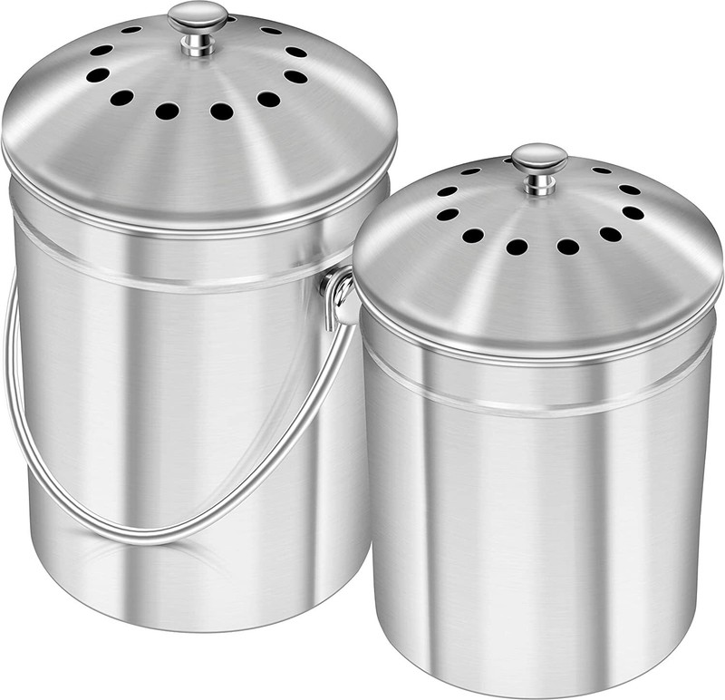 Compost Bin with Lid and 1.3 Gallon Compose Spare Charcoal Filter Utopia Kitchen gallery